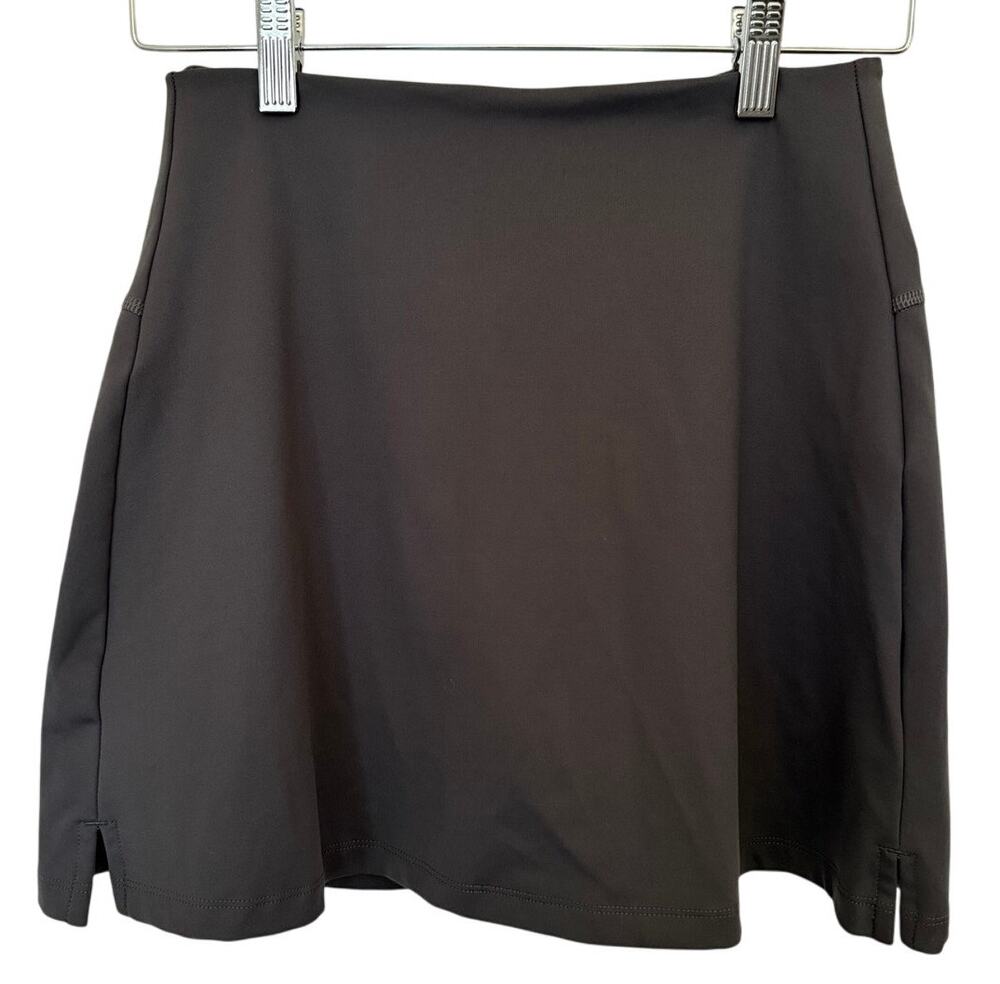 Girlfriend Collective Gray Mini Skort Hidden Waist Pocket Small Athleisure NEW